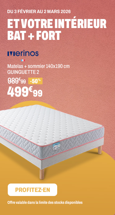 MERINOS Matelas + sommier 140x190 cm GUINGUETTE 2
