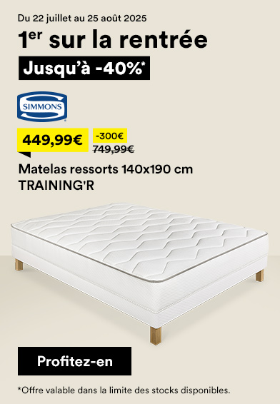 Matelas ressorts 140x190 cm TRAINING'R SIMMONS