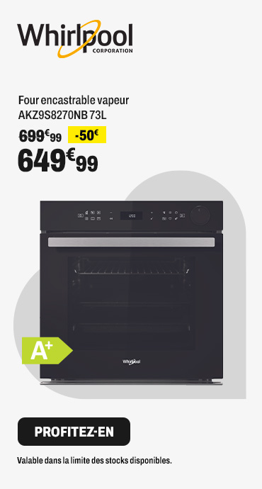 WHIRLPOOL Four encastrable vapeur AKZ9S8270NB 73L