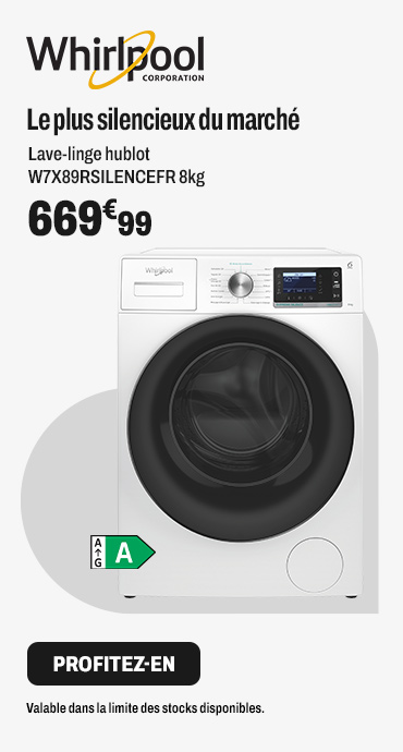 WHIRLPOOL Lave-linge hublot W7X89RSILENCEFR 8kg