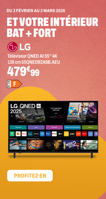 LG Téléviseur QNED AI 55'' 4K 139 cm 55QNED82A6B.AEU