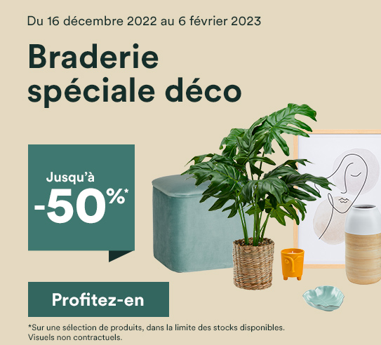 Braderie spéciale déco : Jusqu'à -50%