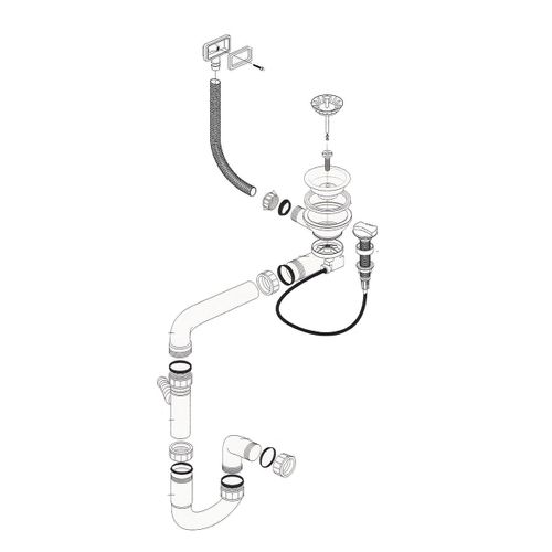 Vidage Automatique 1 Bac Cuipd093 Pour Évier Inox - Siphon Gain De Place