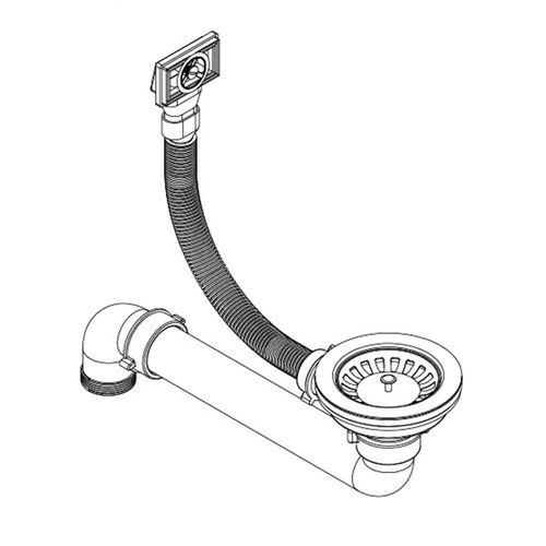 Vidage Manuel Évier 1 Bac Helika Luny - Siphon Gain De Place