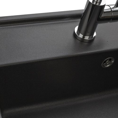 Évier Timbre D'office Granit Noir Kümbad Kiwi 1 Bac 595x630