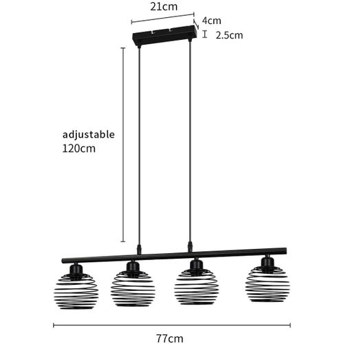 Suspensions Vintage Noire E27 Rétro Sans Ampoule