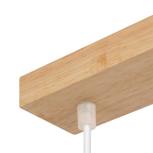 Suspension 4 Flamme Bois Gu10 Blanc Réglable Hauteur Moderne