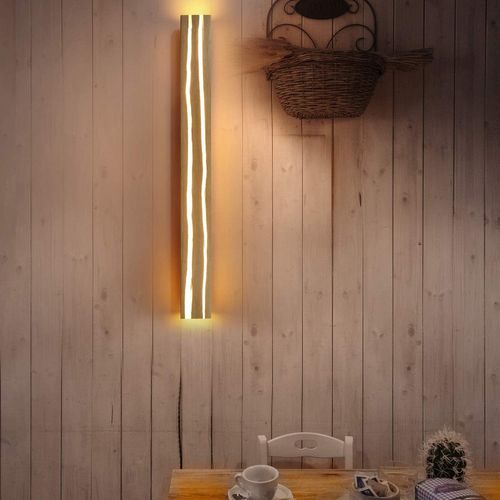 LED Applique Bois 16 W 100 Cm Blanc Chaud  Moderne