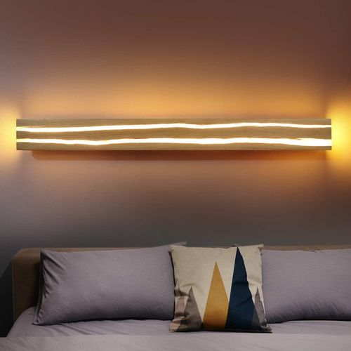 LED Applique Bois 16 W 100 Cm Blanc Chaud  Moderne