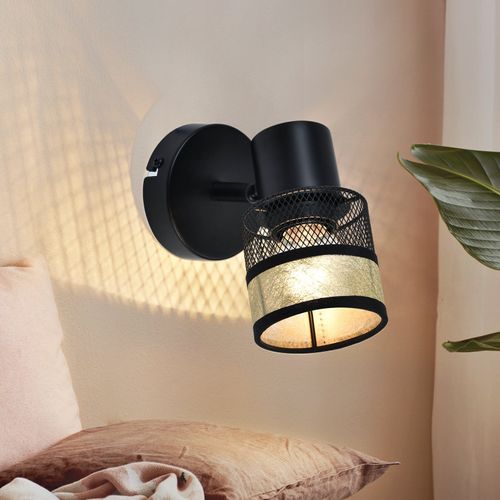 Spot 1 Flamme Noir Métal Vintage Spot De Plafond E27 Max.40w 330° Orientable