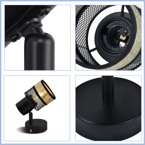 Spot 1 Flamme Noir Métal Vintage Spot De Plafond E27 Max.40w 330° Orientable