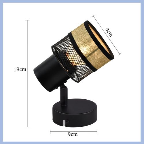 Spot 1 Flamme Noir Métal Vintage Spot De Plafond E27 Max.40w 330° Orientable