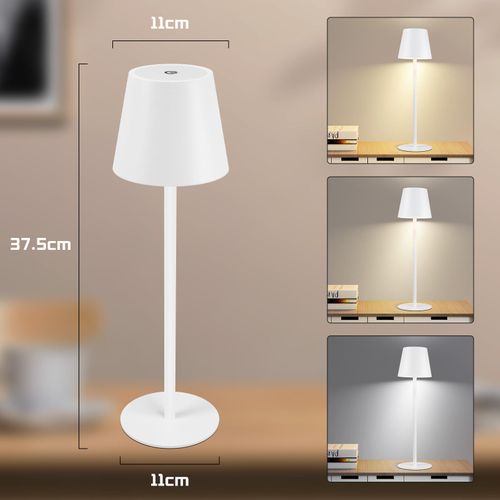 Lot De 2 Lampe De Table LED Lampe De Chevet Sans Fil Tactile Dimmable Ip54