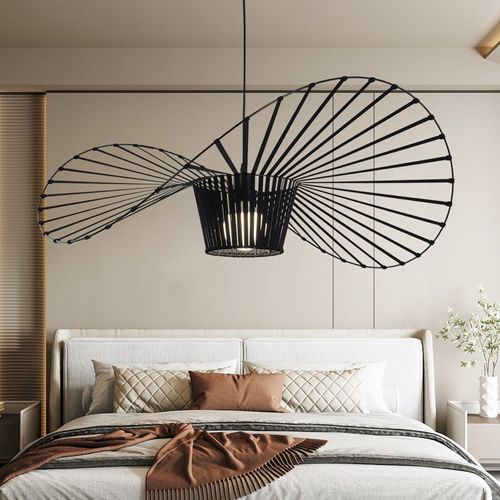 Suspension Noire Lampe Suspendue Salon E27 Design Moderne 140 Cm
