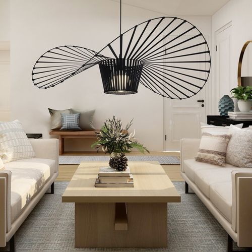 Suspension Noire Lampe Suspendue Salon E27 Design Moderne 140 Cm