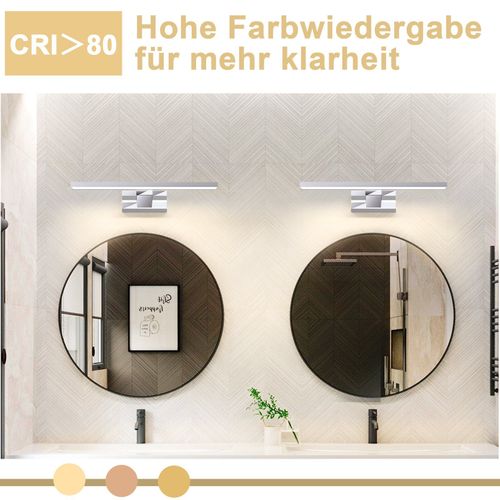 Applique Miroir LED 6w 30cm Etanche Ip44 Chrome Moderne Blanc Neutre 4000k