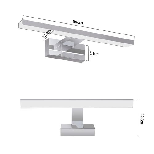 Applique Miroir LED 6w 30cm Etanche Ip44 Chrome Moderne Blanc Neutre 4000k