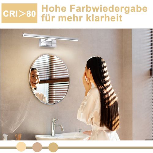 Spiegelleuchte LED 8w Et Blanc Neutre Et 4000k Moderne Chromé 40cm