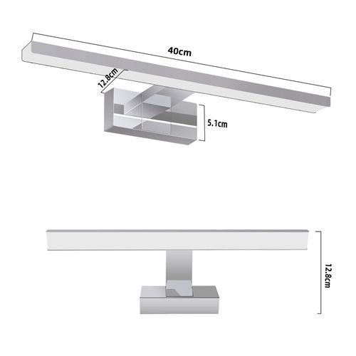 Spiegelleuchte LED 8w Et Blanc Neutre Et 4000k Moderne Chromé 40cm