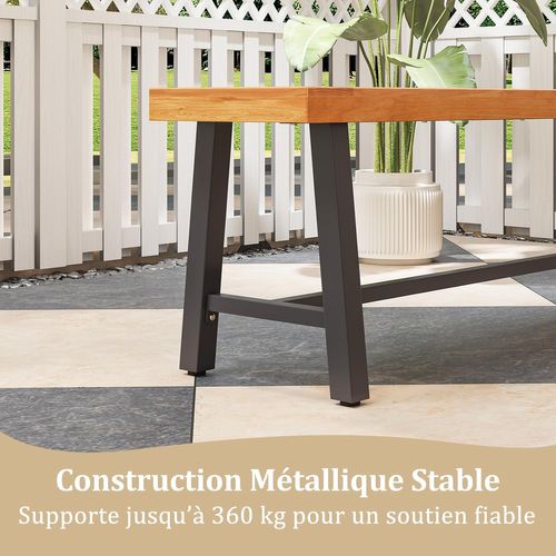 Banc Exterieur Jardin 160 X 32 X 45 Cm, 3 Places Banc De Jardin, Capacité 360 Kg, (160 Cm,2)