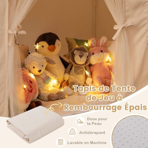 Tente De Jeux Enfant Avec Guirlandes Lumineuses et Drapeaux