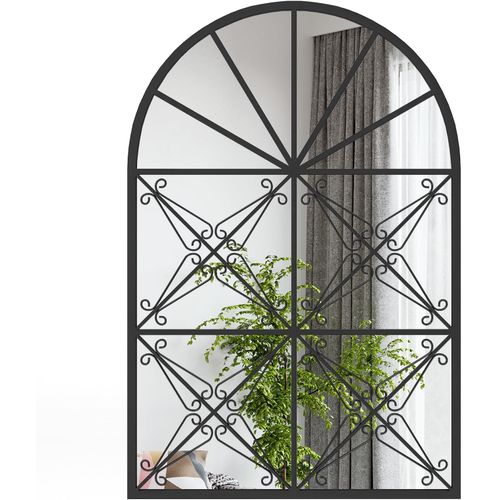 Miroir Mural Arche 58 X 87 Cm, Grand Miroir Mural, Cadre En Métal, Noir