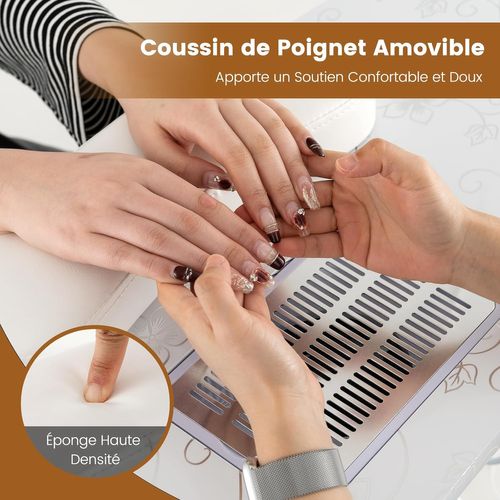 Table De Manucure Pliante Avec Aspirateur (blanc,90 X 43 X 73 Cm)