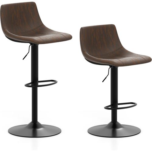 Lot De 2 Tabourets De Bar Pivotant, Chaise De Bar En Tissu Technique, Hauteur Réglable