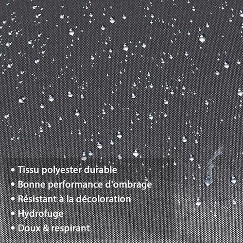 Parasol Extérieur De 3m à 3 Niveaux, Parasol De Patio Auto-inclinable Double Ventilation (gris)