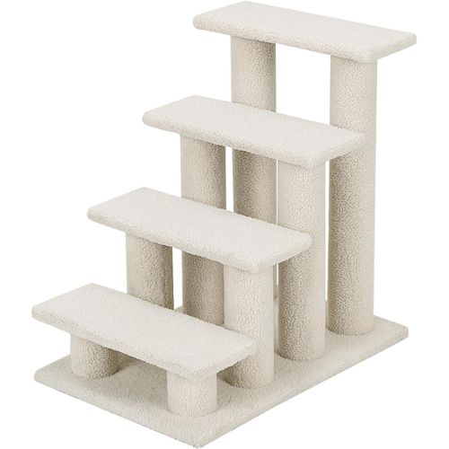 Escalier Pour Chien Chat à 4 Marches, Rampe Pour Chien Chat, Charge 25kg, 60,5 X 40 X 60 Cm