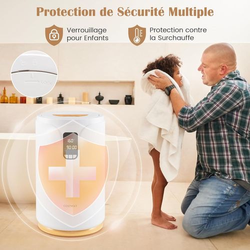 Chauffe-serviettes 20 L Température Élevée 130°c, Seau à Serviettes Chauffant Portable