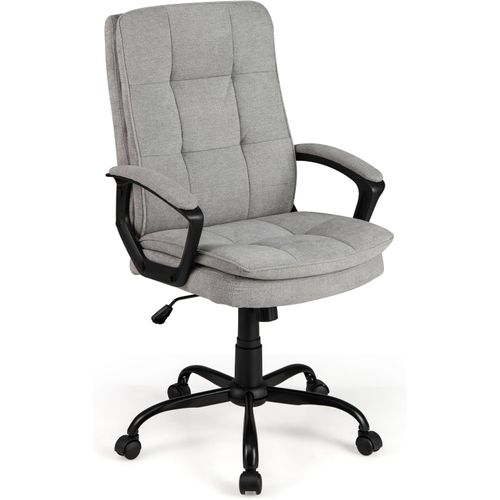 Chaise De Bureau Ergonomique Réglable En Hauteur, Chaise Mobile Avec Roues, Gris