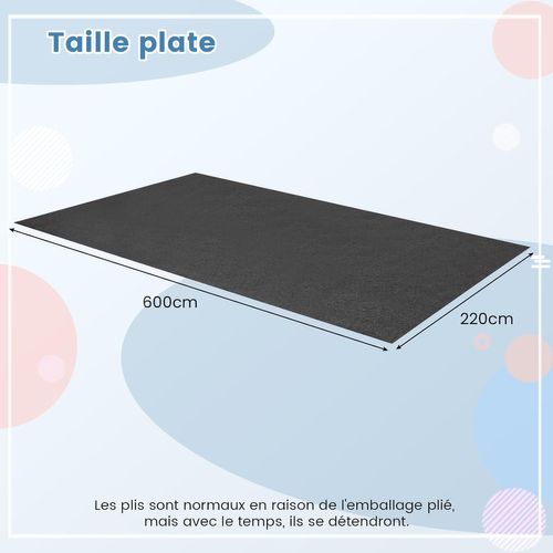 Tapis De Sol Pour Garage Imperméable, Tapis Antidérapant Voiture Réutilisable, Gris (600 X 220 Cm)