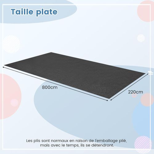 Tapis De Sol Pour Garage Imperméable, Tapis Antidérapant Voiture Réutilisable, Gris (800 X 220 Cm)