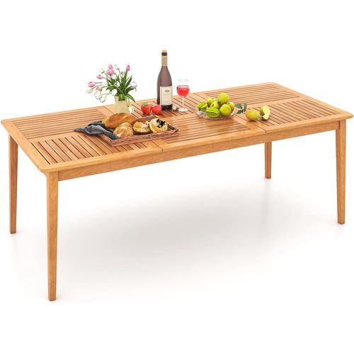Table De Jardin En Bois D'acacia Pour 8 Personnes, Table De Salle à Manger D'extérieur, Naturel