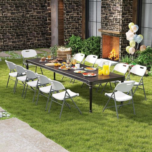 Lot De 4 Chaises Pliantes En Hdpe, Chaise De Jardin Exterieur, Charge 160 Kg, 58 X 45,5 X 84 Cm