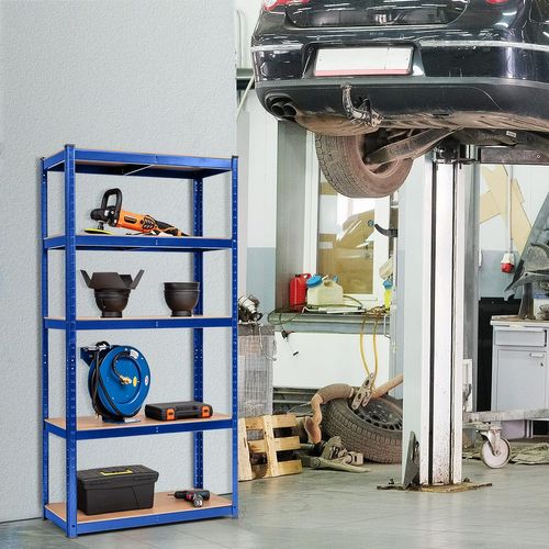 Etagère De Rangement Etagère Charge Lourde Métallique à 5 Niveaux, 30 X 75 X 150 Cm (bleu)