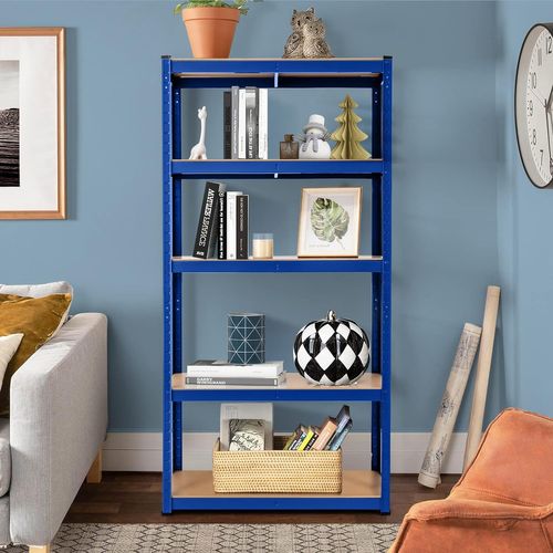 Etagère De Rangement Etagère Charge Lourde Métallique à 5 Niveaux, 30 X 75 X 150 Cm (bleu)