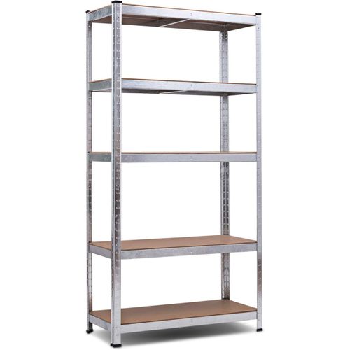 Etagère De Garage à 5 Niveaux Charge Max.875kg Avec Etagère Ajustable, 40 X 90 X 180 Cm (argent)