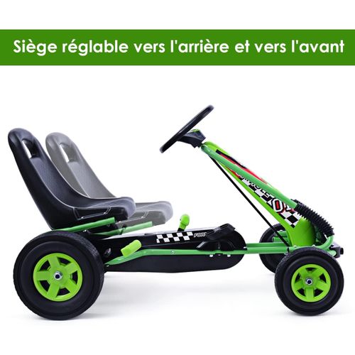 Kart Enfant Kart à Pédale Enfant Avec Siège Réglable Et Frein à
