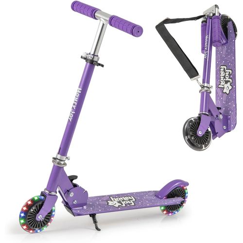 Trottinette Enfant Pliable Avec Roulement Abec-5 et3 Hauteurs Réglables,pour 3-8 Ans，violet