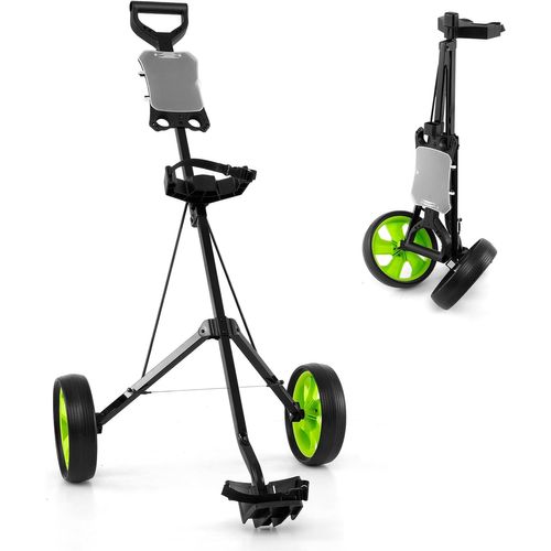 Chariot De Golf à 2 Roues Pliable Avec Emplacement Pour 4 Tees, 4 Balls Et Tableau De Score