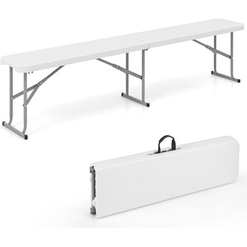 Banc Exterieur Jardin 182 X 27,5 X 43 Cm, Banc Pliable à 3 Places En Hdpe, Charge 300 Kg