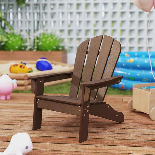 Chaise Adirondack De Jardin Enfant Avec Design Ergonomique et Accoudoirs  (marron)