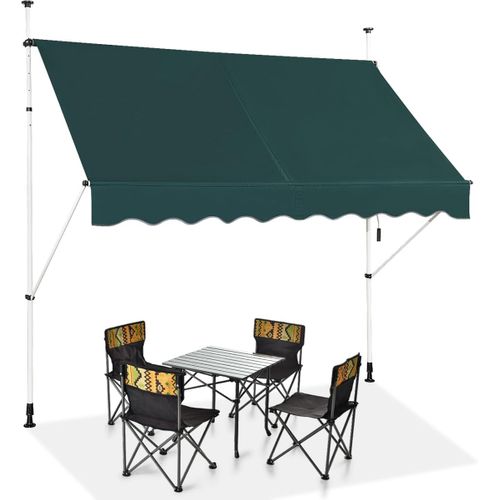 Store Banne Manuel Rétractable De 2 X 1,25m Avec Manivelle Hauteur Réglable 200-300cm (vert)