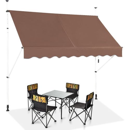 Store Banne Manuel Rétractable De 2 X 1,25m Avec Manivelle Hauteur Réglable 200-300cm (brun)