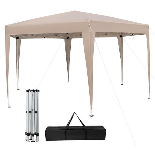 Tonnelle De Jardin Hexagonale Pop-up 400 X 348 Cm,  Habillées Sac De Transport, Kaki