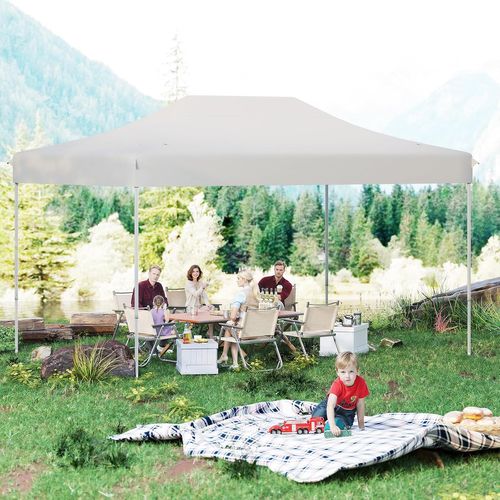 Tonnelle De Jardin Instantanée 300 X 445 Cm, Tente Avec Trous De Drainage Sac,beige