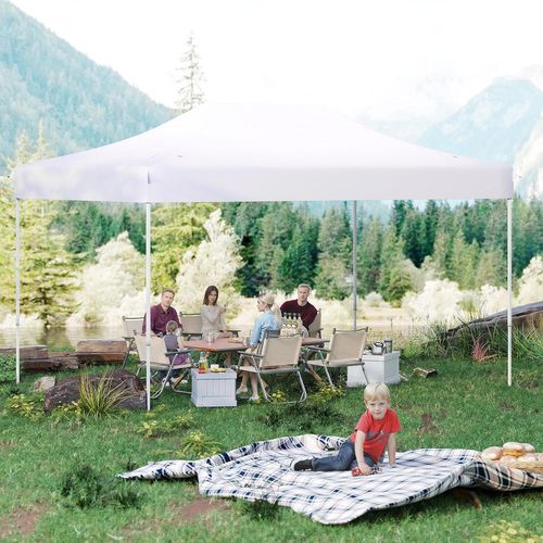 Tonnelle De Jardin Instantanée 300 X 445 Cm, Tente Avec Trous De Drainage Sac，blanc