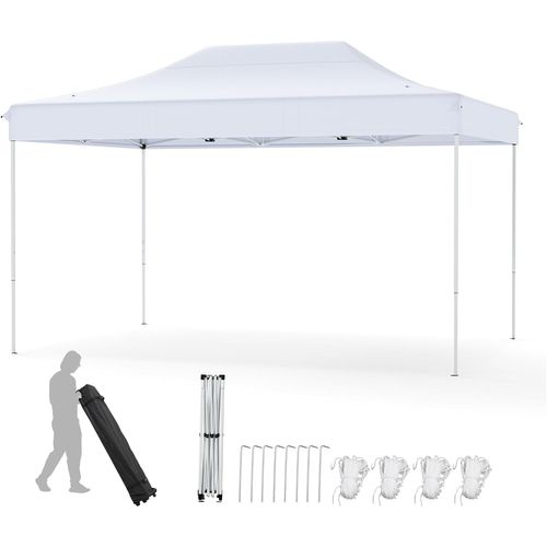 Tonnelle De Jardin Instantanée 300 X 445 Cm, Tente Avec Trous De Drainage Sac，blanc
